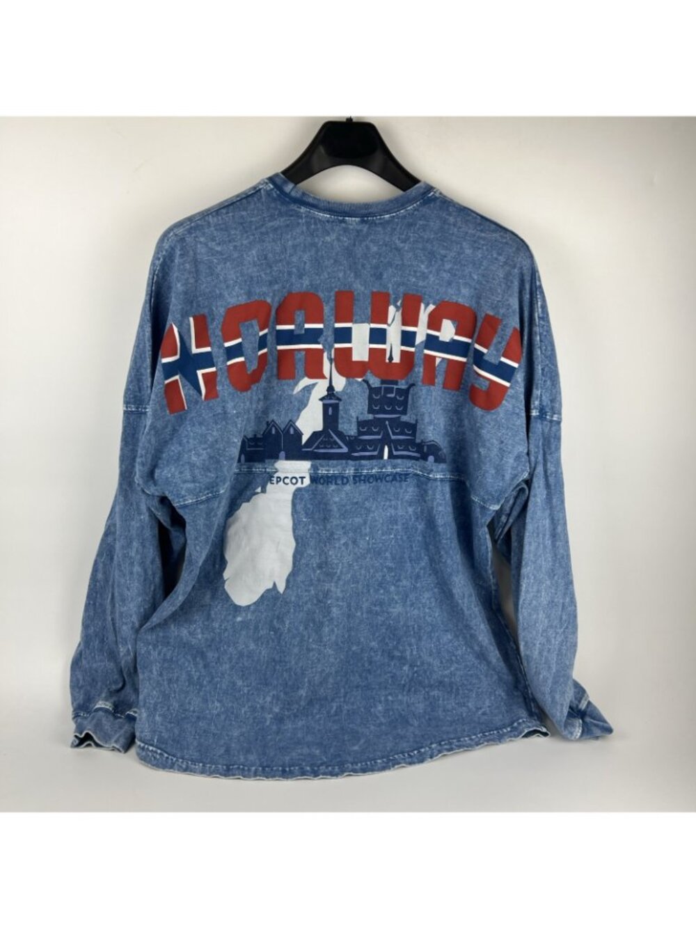 Disney Epcot Norway Spirit Jersey Long Sleeve Shirt Adult Large Blue - Picture 4 of 7